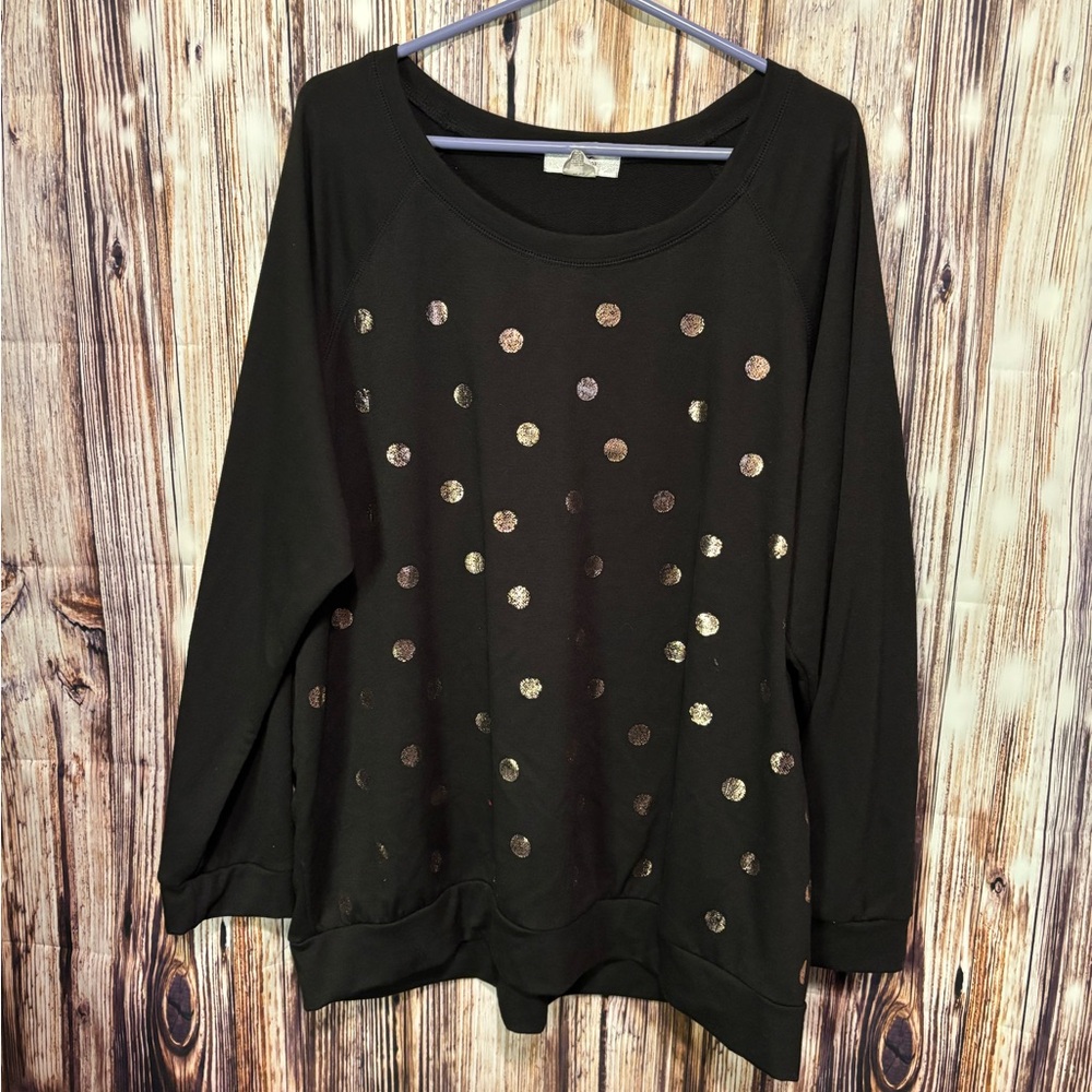 Black Polka Dot Women's Top